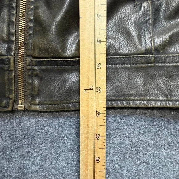 Vtg Arizona men's brown leather jacket with stripes size small - Picture 3 of 6